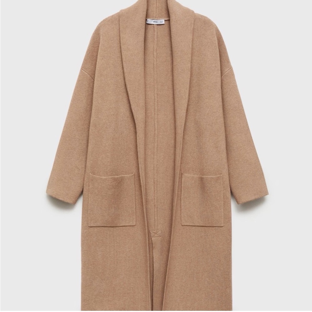 MANGO TAN LONG CARDIGAN/ COATIGAN SZ M/L